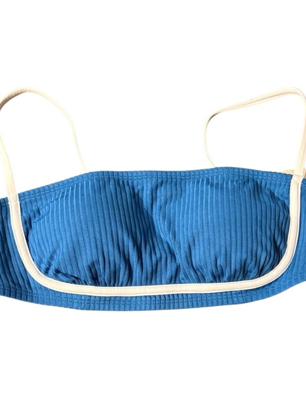 Cupshe Blue and White Bikini Top